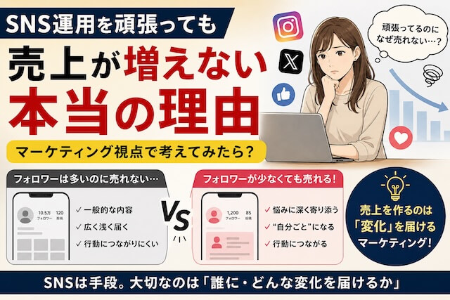 SNS運用を頑張っても売上が増えない本当の理由｜マーケティング視点で考えてみたら？