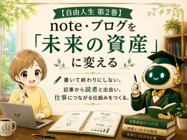【自由人生 第2巻】note・ブログを「未来の資産」に変える