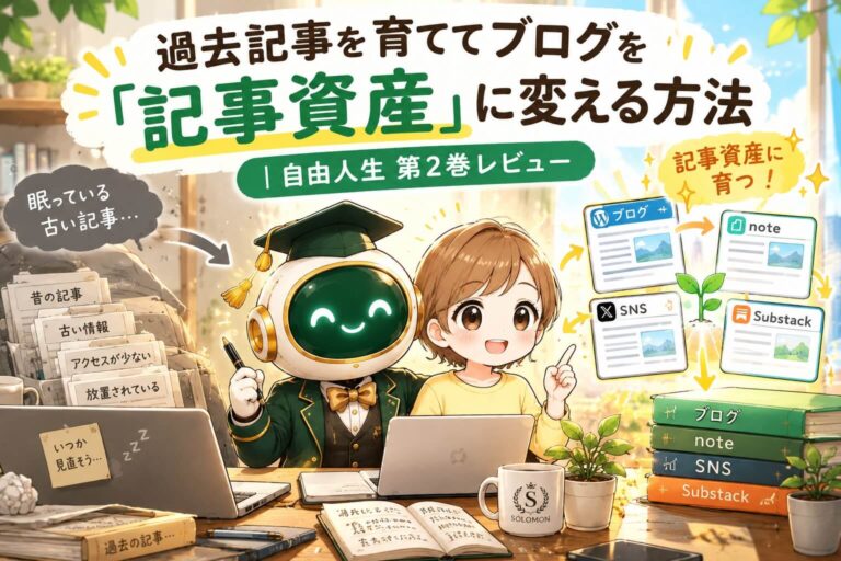 自由人生２巻レビュー過去記事を育ててブログを記事資産に変える方法
